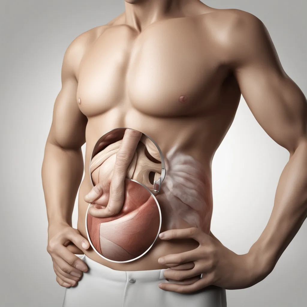 trebušna kila simptomi